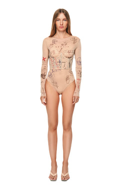 Корсет сітка бежевий