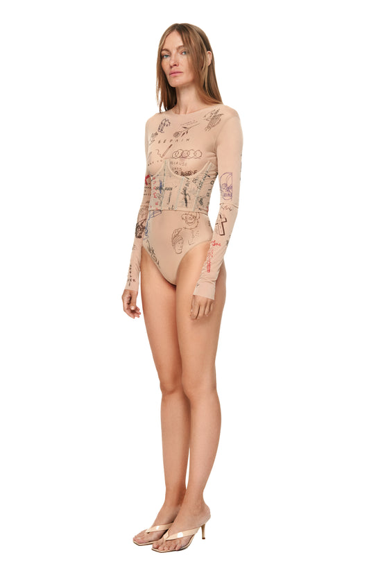 Корсет сітка бежевий