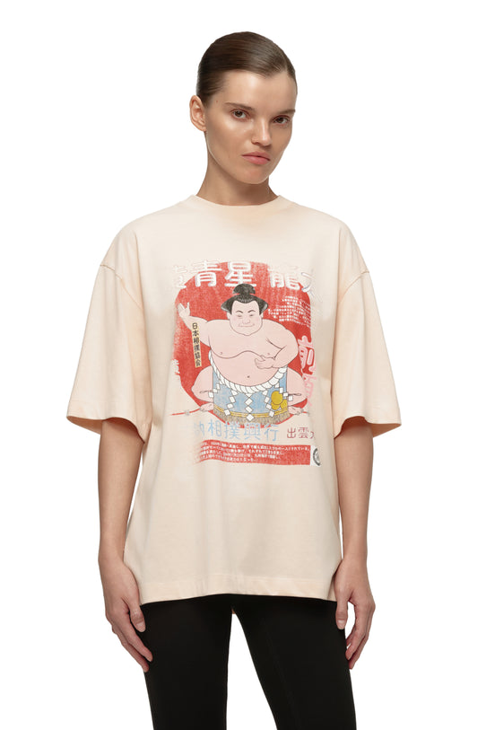 Футболка оверсайз пудрова Yokozuna