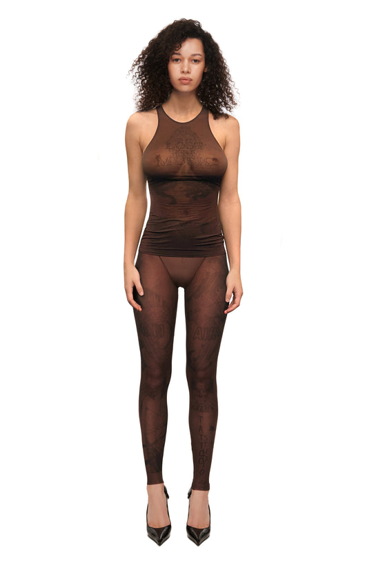 Майка коричнева Tattooed