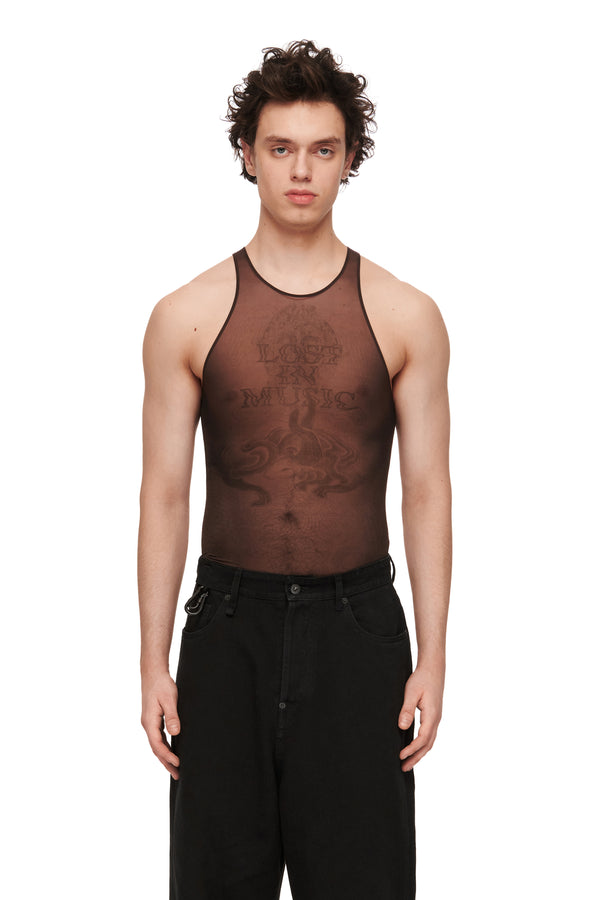 Майка коричнева Tattooed