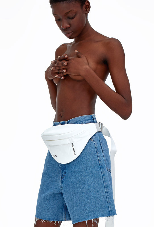 Біла поясна сумка